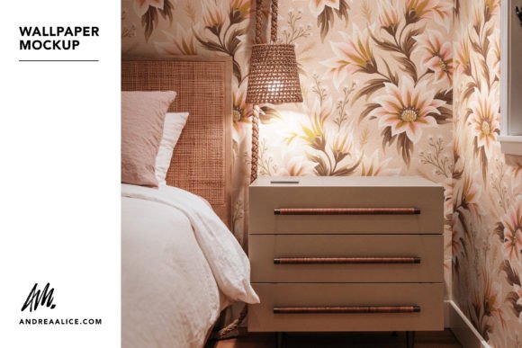 Download Wallpaper Mockup - Rustic Bedside - Wall Collection