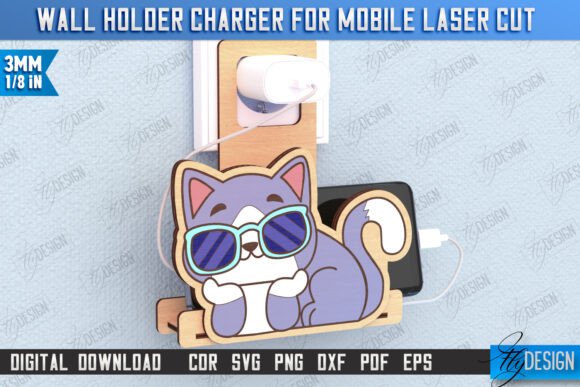 Download Wall Mobile Charger Holder Laser Cut - Wall Collection