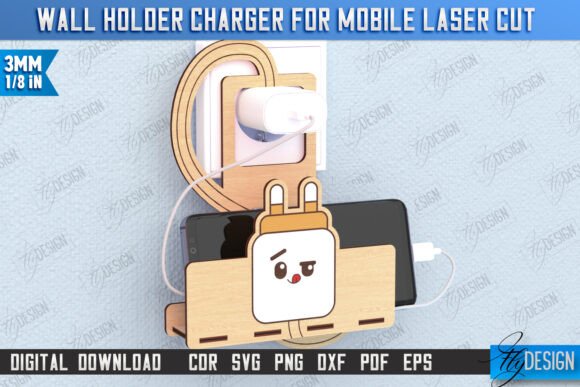 Download Wall Mobile Charger Holder Laser Cut - Wall Collection