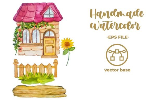 Download Watercolor House Flower Elements - Flower elements Collection