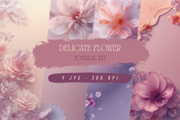 Download Delicate Flower Journal Kit, Wallpaper - Wall Collection