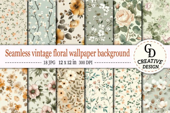 Download Seamless Vintage Floral Wallpaper - Wall Collection
