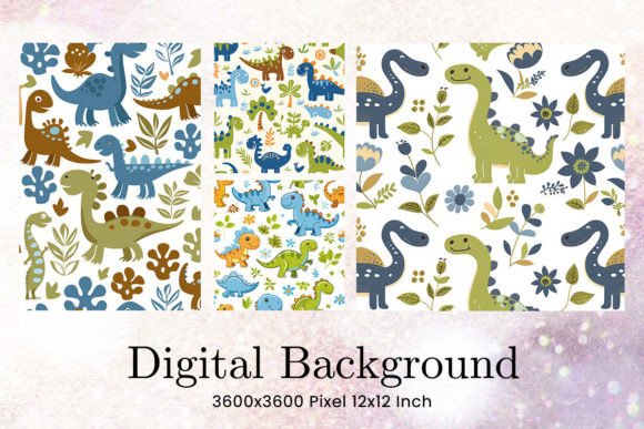 Download Dinosaur Pattern Background Wallpaper - Wall Collection