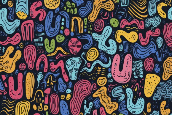 Download Colorful Line Doodle Background Wallpape - Wall Collection
