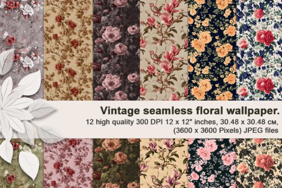 Download Vintage Seamless Floral Wallpaper. - Wall Collection