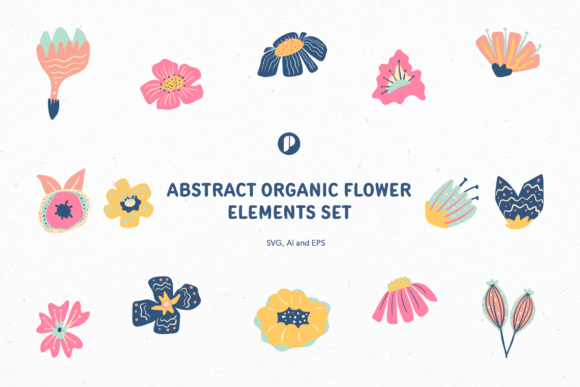 Download Abstract Organic Flower Elements Set - Flower elements Collection