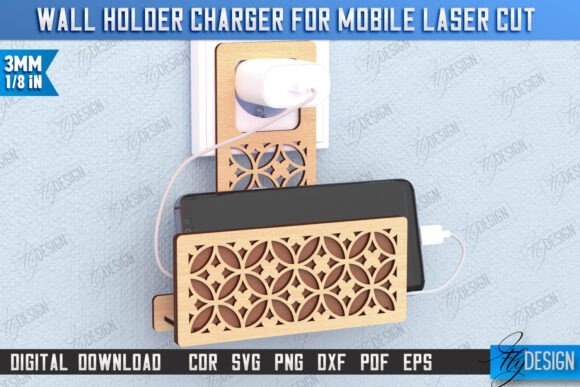 Download Wall Mobile Charger Holder Laser Cut - Wall Collection