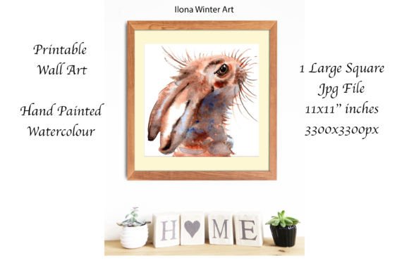 Download Watercolor Hare Printable Wall Art - Wall Collection